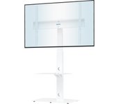 Soporte TV Pie Universal para TV de 30-70 Pulgadas de Plasma LED OLED LCD, Ajustable en Altura, Soporte TV Suelo con Estantes de Vidrio Templado de 2 Niveles, hasta 40 Kg, VESA MÁX. 600x400 mm