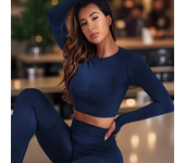 Conjunto de leggings de yoga con trasero de melocotón sin costuras y leggings de gimnasio de control de barriga de cintura