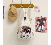 Muñeca, transparente, personalidad, informal, niña, mochila, mochila, linda, un hombro, simplicidad urbana