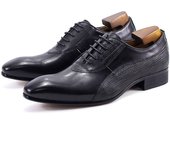Zapatos Oxford casuales de cuero Zapatos de vestir hechos a mano de piel de vaca para hombres