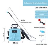 famgem Pulverizador Eléctrico De Hombro Con Batería De Litio 2000mAh Herramienta De Jardín Con Cubo Carga USB Para Control De Plagas