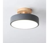 famgem Lámpara De Techo Industrial Nórdica Para Entrada Sala De Estar Comedor Dormitorio Estudio Baño Luz Redonda De Madera Moderna