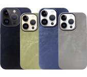 For MagSafe Magnetic Fiber Leather Cases For iPhone 13 15 14 Pro Max Wireless Charging Shockproof  Protective Cover Accessories