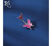 ZS 1 PC Colorful Butterfly Pendant Belly Button Ring Rhinestone Long Drop Pendant Belly Rings 14G Navel Barball Piercing Jewelry
