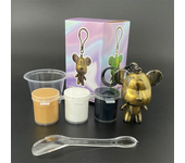 Violent Bear Keychain Sculpture Graffiti Figure DIYAnimal Fluid Pigment Handmade Toy Bearbrick Vinyl Keychain Decor Gift Statue
