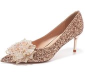zapatos de boda, banquete, baile, vestido, rojo, tacones altos, temperamento, perlas, zapatos de mujer, Glee