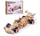 Robotime Rokr 3D Wooden Racing Car Puzzle DIY Model Kit for Adults & Teens, Mechanical Roaring Engine, 8-10M Forward Movement