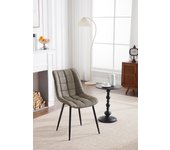 Pack de 2 Sillas de Comedor Asiento de Tela Dining Chairs Silla Diseño Silla Tapizada Estructura Metálica Sillón con Respaldo Sillas de Cocina Antracita BH247an-2