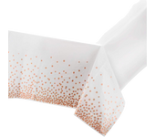 Plastic Disposable Tablecloths, 4 Pack, Rose Gold, Rectangular, for Picnic Weddings Decorations