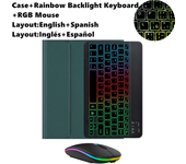 For iPad Air 5 2022 10.9" Case Keyboard Mouse Rainbow Backlight  Spanish Magic Keyboard Funda for iPad Air 4 10.9 inch 2020