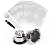 Reusable Coffee Pods Refillable Coffee Capsules Stainless Steel Reusable Pods with Lids Fit for Nespresso Coffee Machine