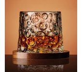 Regalo creativo con Taza de Cristal Base, rotación 360, jarrón de whisky giratorio de 300ml, jarrón de Cristal para Ron