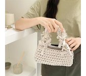 Mini Tassel Crochet Women Handbags Handmade Woven Small Tote Bag Knitted Lady Hand Bags Summer Beach Mini Purse