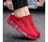 Zapatos vulcanizados a la moda para mujer, zapatillas informales con cordones para mujer, Zapatos transpirables de lona para amantes, Zapatos planos con grafiti Hombe