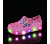Zapatos De Jardín Zapatos De Los Niños Verano Medio Y Pequeños Niños Led Bamboleo Zapatos Luminosos Zapatos De Playa De Los Niños Zapatos De Bebé De Luz Electrónica