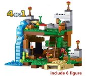 Mi mundo, MINI casa en el árbol de la granja, bloques de construcción, modelo de pueblo, cueva de montaña, juguetes para niños, juguetes para niños