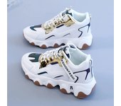 New Women Lace Up Sneakers Woman Thick Sole Non-slip Shoes Lady Waterproof Colorblock Chunky Sneakers Female Casual Shoes