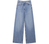 Women's Basic Hundred Jeans New Fashion Asymmetric Design High Waist Wide Leg Trousers Casual Women's Straight Leg Jeans