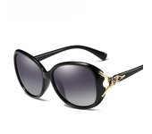 Nuevas gafas de sol polarizadas con montura redonda, gafas de sol de moda con cabeza de zorro femenino, gafas de sol con incrustaciones de diamantes de tendencia