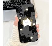 For Oppo A38 CPH2579 Phone Case New Fashion Soft Matte Silicone Rabbit Flower Goothic Style Capa For Oppo A18 CPH2591 Back Cover