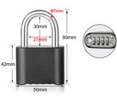 Safe 4-Digit Password Lock Rust-proof Sturdy Number Combination Padlock Durable Waterproof Metal Code Lock