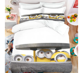 Anime M-Minions Love Child Duvet Cover Set HD Comforter Cover Bedclothes for Kids Bedding Sets Bedroom Decor