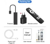 GD1 Android TV Stick 4K Stramng Media Player Amlogic S905Y4 2G DDR4 16GB Netfix G0gle Certified WiFi vs mecool kd2 kd3