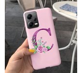 Fashion Rose Initial Letter Phone Case For Xiaomi Poco X5 5G PocoX5 Pro Soft Silicone TPU Back Cover For Poco X5 Pro X 5 X5Pro