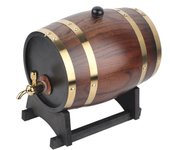 Petacas,3L Retro Style Oak Wood Red Wine Brandy Whisky Barrel Keg Bucket Container with Faucet