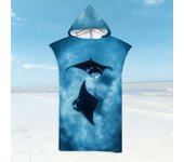 Cambio de Bata de baño Changing Towel, Toalla de Poncho de Surf con Capucha Toalla de baño con Capucha para Adultos Toallas Deportivas con Capucha estampadaTalla única-  75cm x 110cm