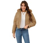 Abrigo de mujer de otoño e invierno, chaqueta delgada, vestido de algodón con cuello de piel, engrosado y terciopelo.