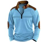2025 Men's Checkered Shirt, Zipper Long Sleeve Sports Polo