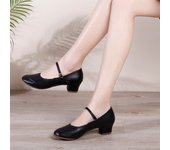 2023 Verano Nuevo Blanco Puro Zapatos De Danza Mujeres Zapatos De Danza Cuadrada Fondo Suave Zapatos De Danza Tacón Medio Zapatos De Etapa De Rendimiento
