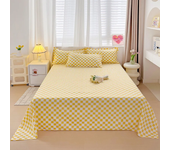 Flat Bed Sheet with Smooth Print Dou Bed, Soft Linen Sheets for Home, Single/Queen/King, 1 Unit
