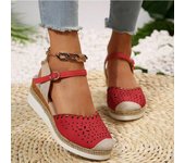 Sandalias de tacón de cuña para mujer, zapatos de verano