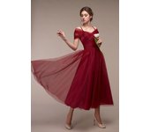 Pleats Tulle Princess Dress Skyblue Tea-Length Vestido De Fiesta Boda Evening Cocktail Homecoming Graduations Prom Ball Gown