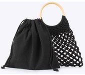 Bolso de mano de playa de verano para mujer, bolso tejido, bolsos de hombro trenzados para mujer, bolso de cubo calado para ir de compras y viajar
