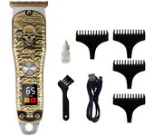 Electric Hair Clippers Vintage Steel Blade Men Shaver with 4 Guard Comb for Male Home Travel Hair Trimmer