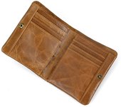 Leather Short Wallet Men Vintage Coin Purse Men Card Holder With Multiple Card Slots Genuine Leather Women Wallet Cash Pack Male