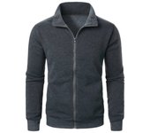 Chaqueta De Manga Larga Para Hombre Con Cierre De Cremallera Estilo Deportivo Color Sólido Caliente Para Otoño Y Primavera Outerwear Casual