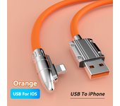6A 120W 90° Elbow Super Fast Charge Cable USB To TypeC/iPhone PD Type-C/iPhone Metal Liquid Silicone Charger Data Line 1/1.5/2M