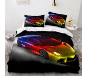 Sports Car Duvet Cover Sets Full Size 3 Piece Race Car Bedding Sets with Pillowcases for Teens Boys 2/3pcs Polyester Quilt Cover