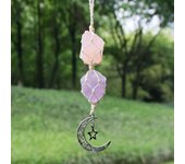 Mysterious Irregular Stone Hanging Ornament Natural Handicraft Car Hanging Colorful Weaving Car Crystal Pendant Keychain