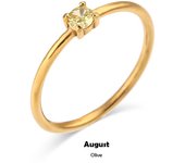 E.b.belle 12 Months Constellation Cz Birthstone Rings For Woman Gold Plated Stainless Steel Zodiac Birthday Ring Jewelry