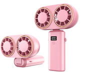 Ventilador Turbo portátil de mano, 100 viento, 3 velocidades, Mini ventilador Personal ajustable, ventilador de doble cabezal con batería, aire acondicionado