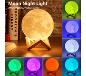 Lámpara LED de Luna con estampado 3D de 6cm y 8cm con batería, luz nocturna, Interruptor táctil creativo para decoración de dormitorio de niños, regalo de cumpleaños
