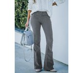 2025 Women's Stylish High-Waisted Flared Pants, Casual Pants with Elastic Waist, Solid Color,