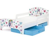 Smart Cama Infantil de Madera - Zoo - Marco de Cama, Colchón y Cajón, robustro Cómodo Dormitorio Impresa, Muebles para Niños, Espacio para Dormir: 140/70 cm