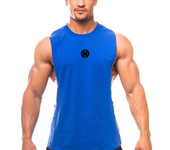 Mens Gym Clothing Workout Tank Tops Fitness Bodybuilding Low Cut Armholes Vest Muscle Singlets Activewear Tanktop