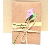 DIY Vintage Flower Greeting Cards Creative Kraft Paper Birthday Message Card Envelope Sunflower Blank Gift Card